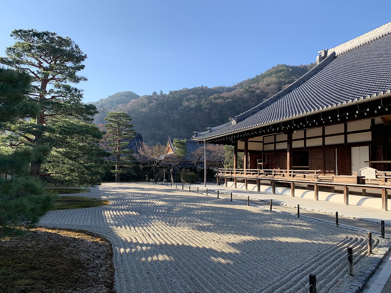 The sand garden of Tenryu-ji temple in Arashiyama