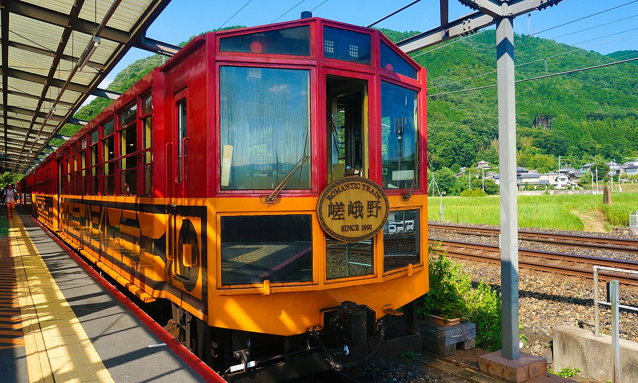 The Sagano Romantic Train (Torokko) at Kameoka Station